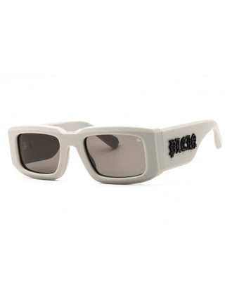 Philipp Plein SPP149 rectangular unisex sunglasses in black acetate with a sleek, modern frame design.