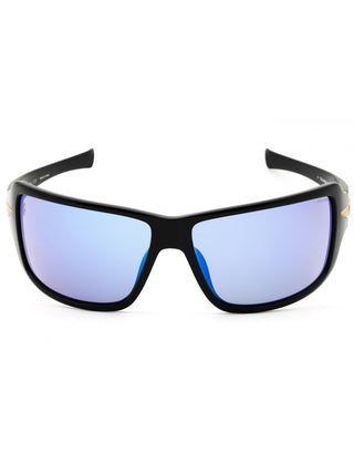 Black rectangular plastic-frame men's sunglasses by Police with a sleek, modern design.
