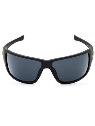 Police SPLN37M men's sport wraparound sunglasses in black injected propionate with a sleek, aerodynamic frame design.