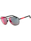 DG008F - Rubbered Black/Dark Grey Mirror Blue/Red