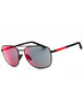 DG008F - Rubbered Black/Dark Grey Mirror Blue/Red