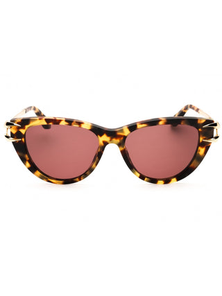 Roberto Cavalli SRC031 sunglasses featuring a sleek black acetate frame with gold-tone logo detailing on the temples.