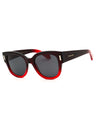 615 - GRADIENT TRANSPARENT DARK RED/GREY