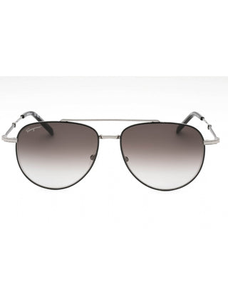 Black Salvatore Ferragamo SF226S sunglasses with dark ruthenium frames and brown lenses.