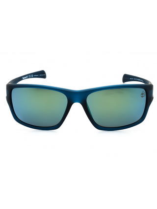 Matte black Timberland TB00017 sunglasses with polarized lenses and a classic rectangular frame.