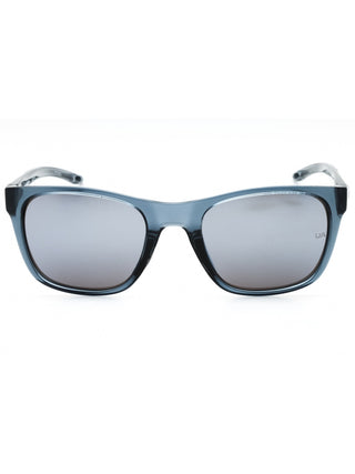 Under Armour UA 0013/G/S sunglasses featuring a sleek black frame and grey polarized lenses for a sporty look.
