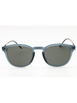 Zeiss ZS22514SP sunglasses featuring a sleek black acetate frame with dark polarized lenses and a classic rectangular design.