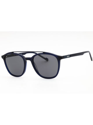 Zeiss ZS22518S sunglasses featuring a sleek black acetate frame with dark tinted lenses and a classic rectangular design.