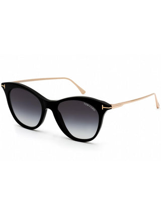 Tom Ford FT0662 Sunglasses Shiny Black/Palladium / Gradient Smoke Silver (S) Women's-AmbrogioShoes