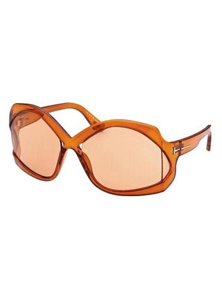 Tom Ford FT0903 Sunglasses Shiny Dark Brown / Brown Women's (S)-AmbrogioShoes