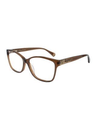 Brown eyeglasses on a white background