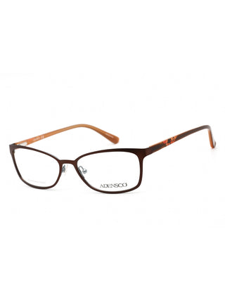 Adensco AD 222 eyeglasses with light brown frames, clear lenses, and a classic rectangular design.