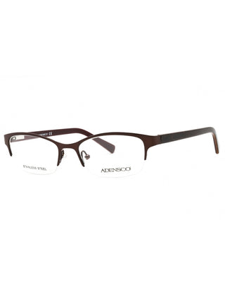 Adensco Ad 200 eyeglasses in satin brown, featuring a classic rectangular frame.