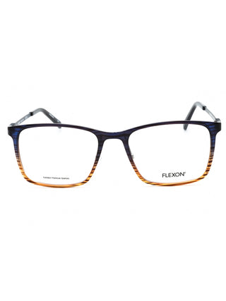 Flexon EP8011 men's rectangular black eyeglasses with thin metal frames.