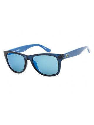 Lacoste L734S blue sunglasses with a classic square frame and blue lenses.