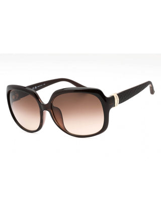 Salvatore Ferragamo SF739SA oversized sunglasses with a glossy black acetate frame and dark gradient lenses.