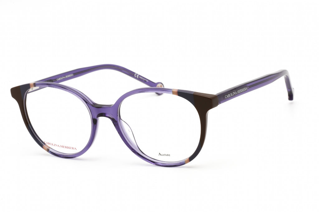 Carolina Herrera CH 0067 Eyeglasses VIOLET BROWN/Clear demo lens Women's