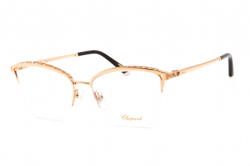 Chopard VCHD49S Eyeglasses SHINY EMBOSED BROWN / Clear demo lens Women's