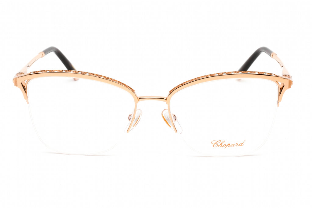 Chopard VCHD49S Eyeglasses SHINY EMBOSED BROWN / Clear demo lens Women's