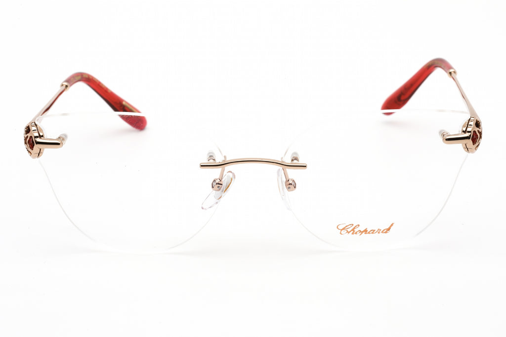 Chopard VCHF87S Eyeglasses SHINY COPPER GOLD / clear demo lens Men's