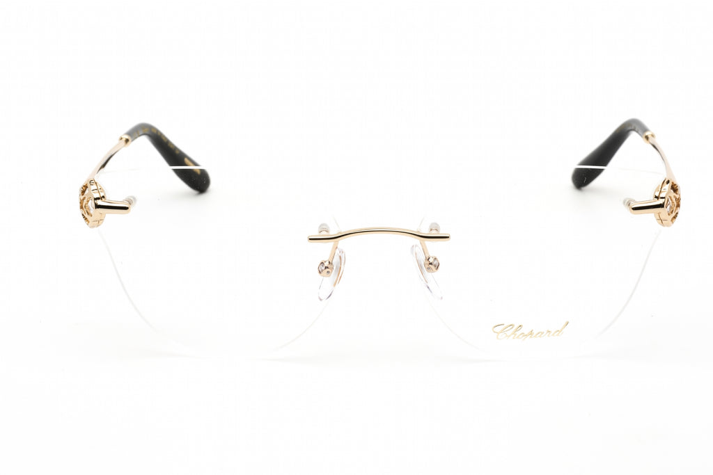Chopard VCHF87S Eyeglasses SHINY ROSE GOLD / clear demo lens Men's