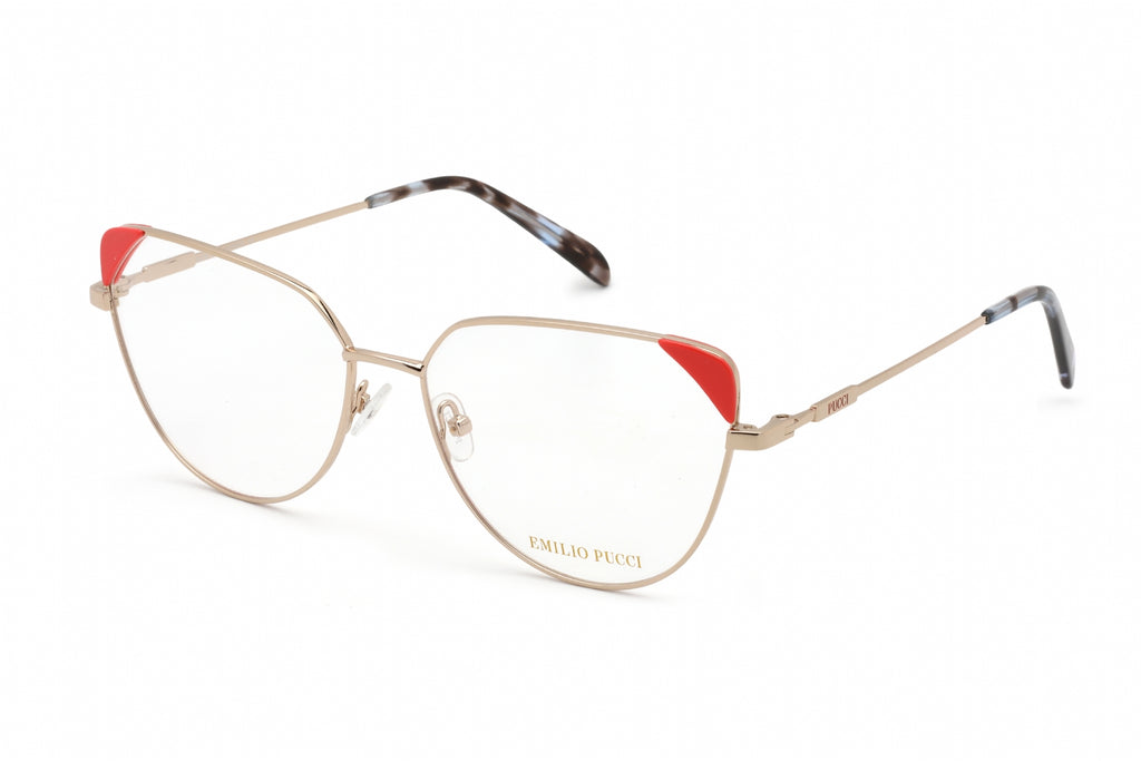 Emilio Pucci EP5112 Eyeglasses Shiny Rose Gold/Coral/Blue Havana / Clear Lens Women's
