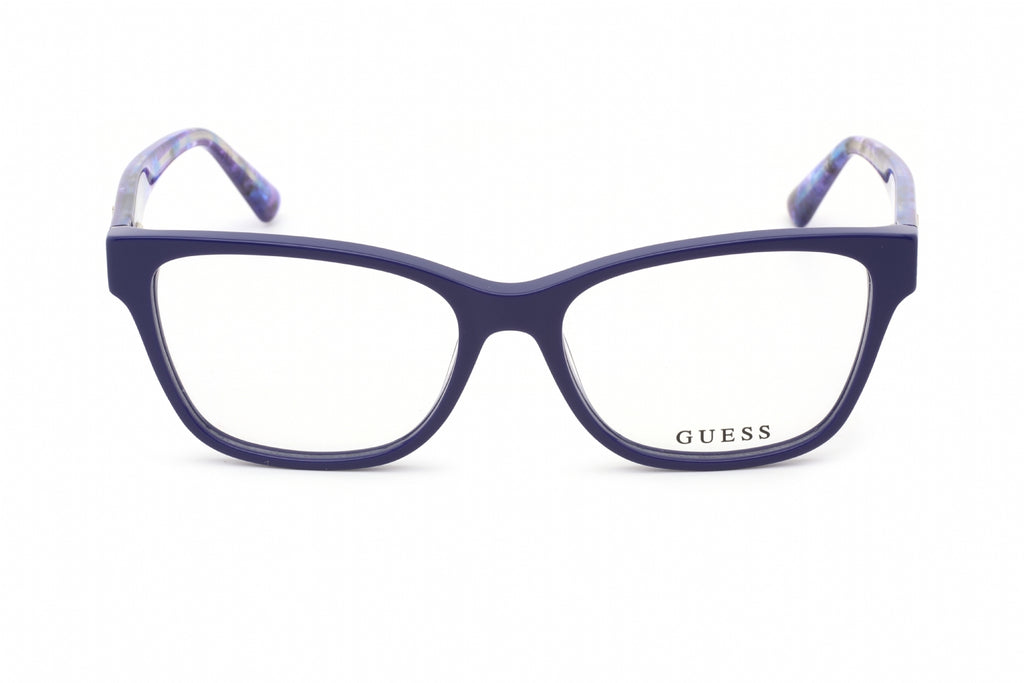 Guess GU2781 Eyeglasses Shiny Blue/Clear demo lens Women's