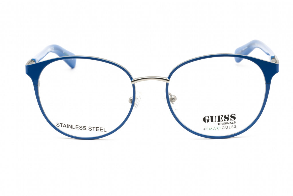 Guess GU8254 Eyeglasses Blue Silver / Clear Lens Unisex
