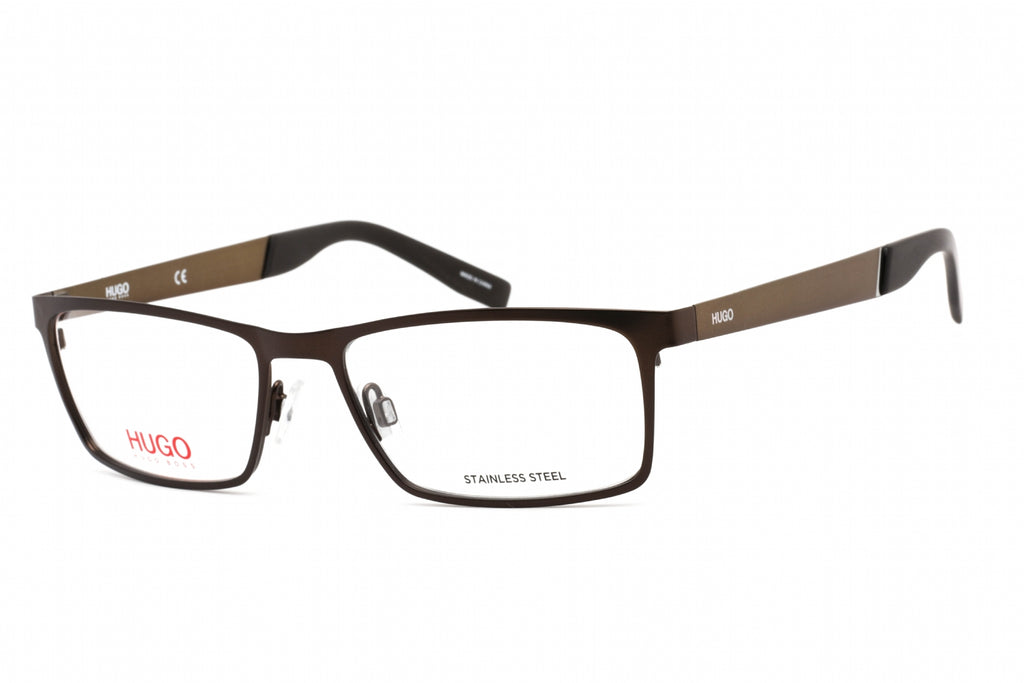 HUGO HG 0228 Eyeglasses MATTE BROWN/Clear demo lens Men's