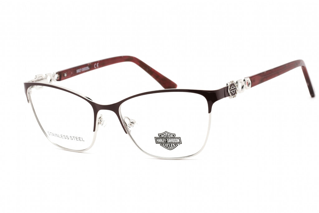 Harley Davidson HD0553 Eyeglasses Shiny Bordeaux / Clear Lens Women's