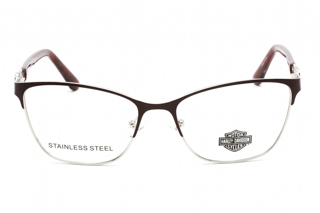 Harley Davidson HD0553 Eyeglasses Shiny Bordeaux / Clear Lens Women's