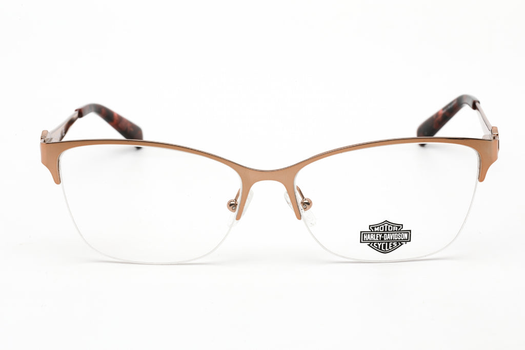 Harley Davidson HD0556 Eyeglasses shiny rose gold / clear demo lens Women's