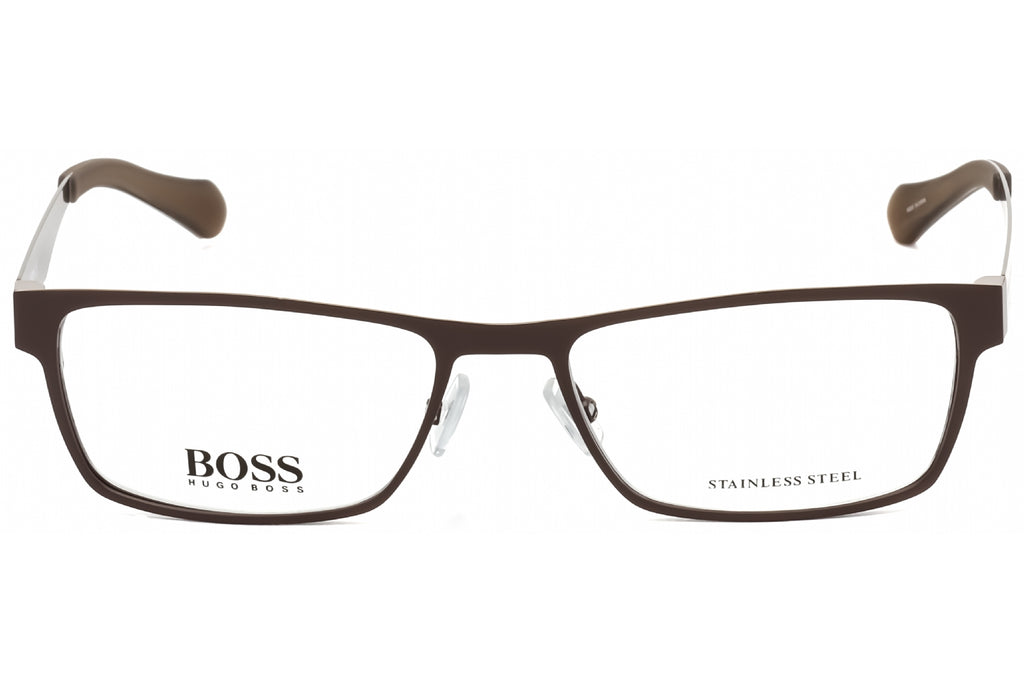 Hugo Boss 0873 Eyeglasses Matte Brown Grey / Clear Lens Men's