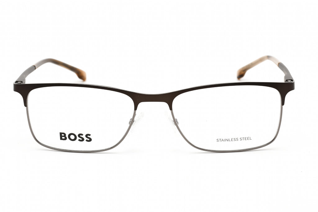 Hugo Boss BOSS 1186 Eyeglasses BROWN RUTHENIUM/Clear demo lens Men's