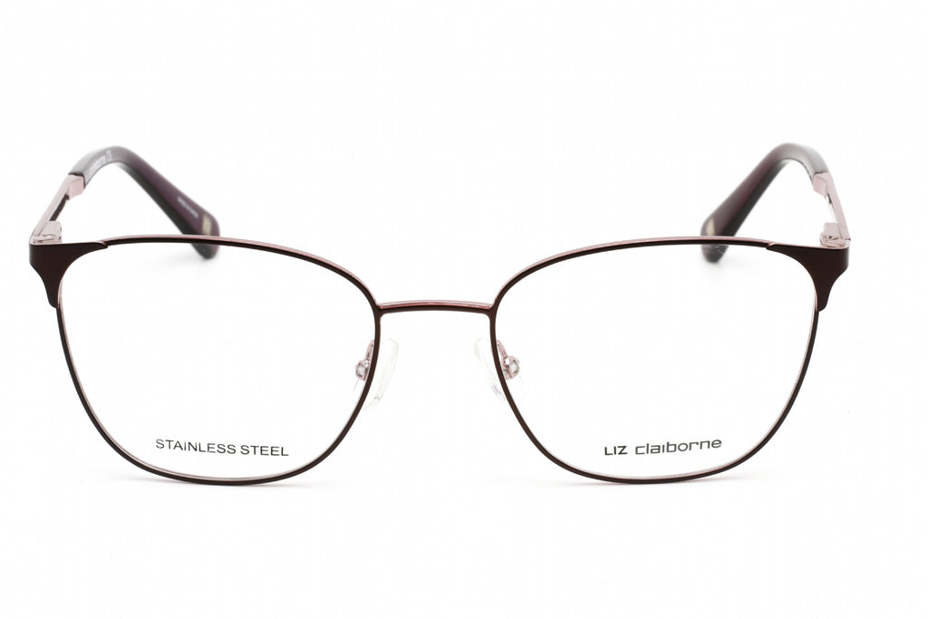 Liz Claiborne L 656 Eyeglasses PLUM/Clear demo lens Women's