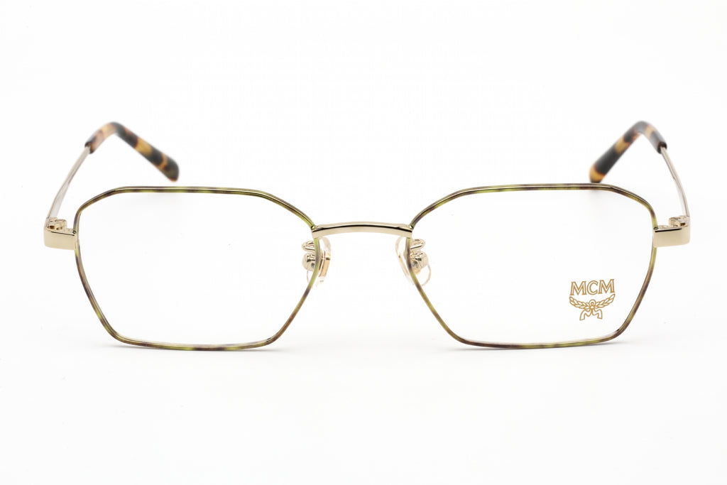MCM MCM2130A Eyeglasses Shiny Gold/Green Havana / Clear Lens Unisex