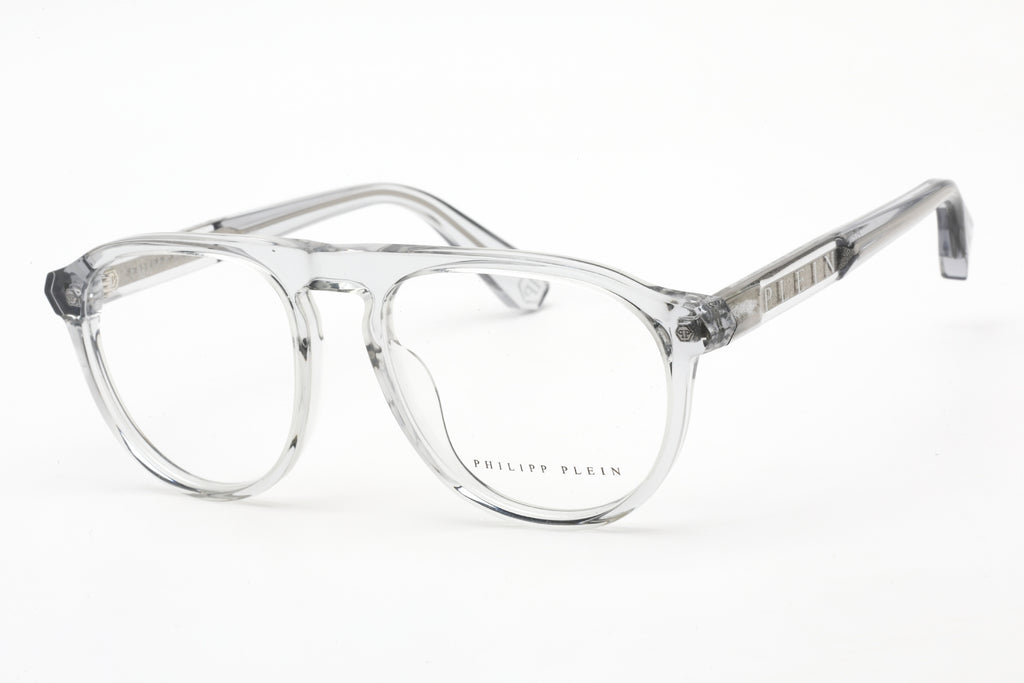 Philipp Plein VPP016M Eyeglasses SHINY TRANSP. GREY / Clear demo lens Men's