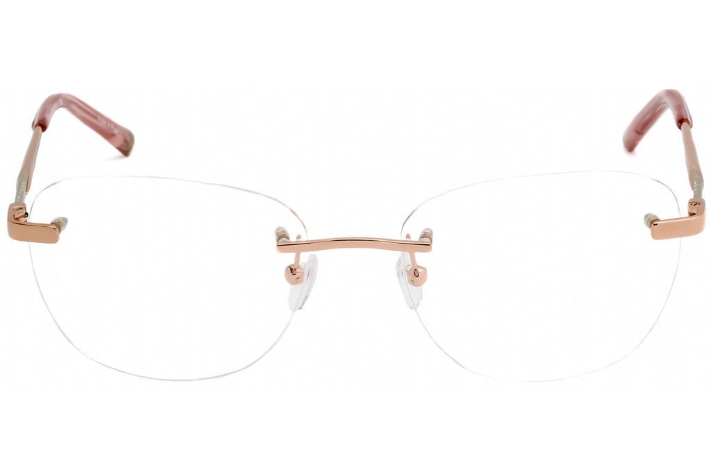 Philippe Charriol PC71030 Eyeglasses Shiny Pink Gold/Burgundy / Clear Lens Women's