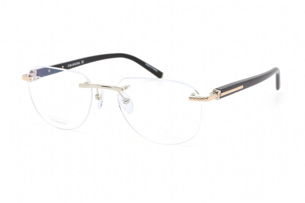 Philippe Charriol PC75069 Eyeglasses Shiny Silver/Gold / Clear Lens Men's