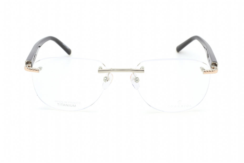 Philippe Charriol PC75069 Eyeglasses Shiny Silver/Gold / Clear Lens Men's