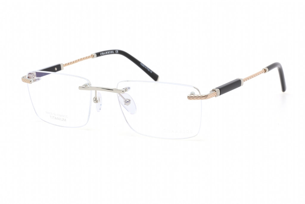 Philippe Charriol PC75072 Eyeglasses Shiny Silver/Gold / Clear Lens Men's