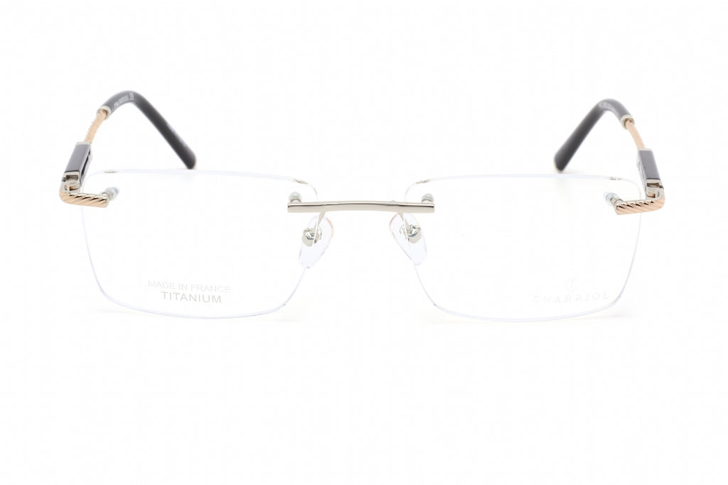 Philippe Charriol PC75072 Eyeglasses Shiny Silver/Gold / Clear Lens Men's