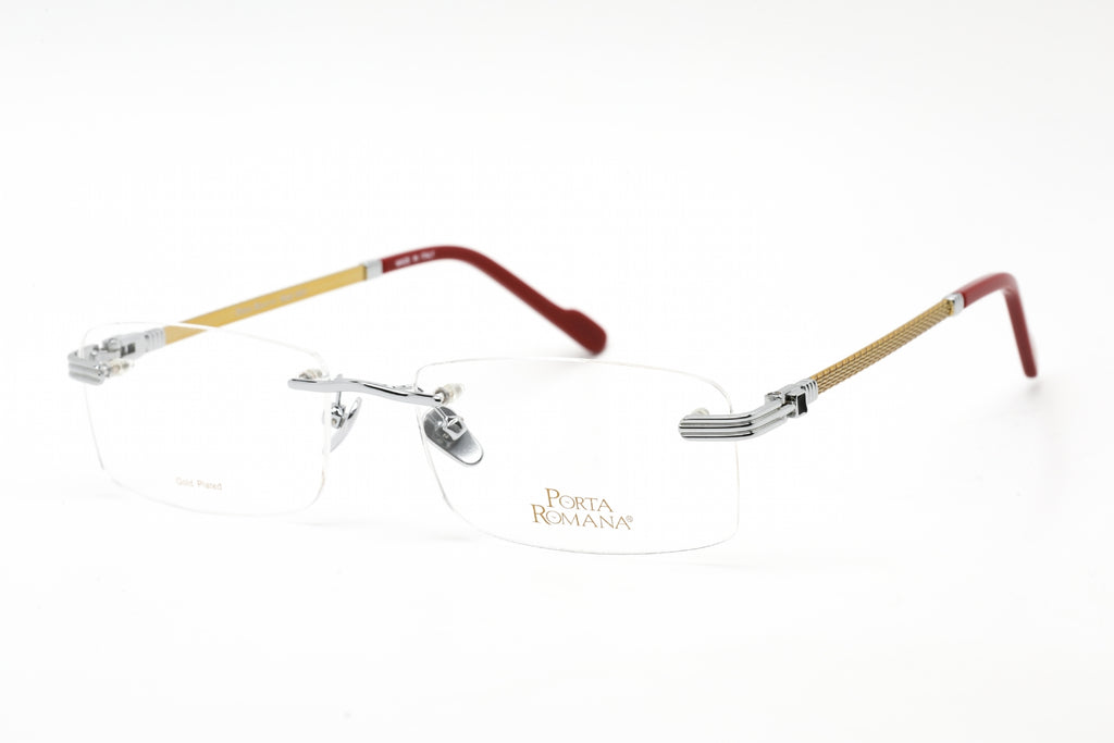 Porta Romana 1001 Eyeglasses SILVER GOLD / Clear demo lens Men's