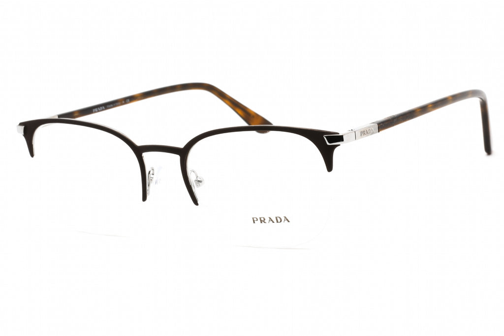 Prada 0PR 57YV Eyeglasses Matte Brown/Clear demo lens Men's
