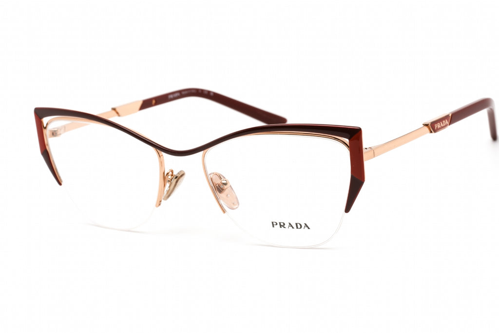Prada 0PR 63YV Eyeglasses Red/Fire/Rose Gold/Clear demo lens Women's