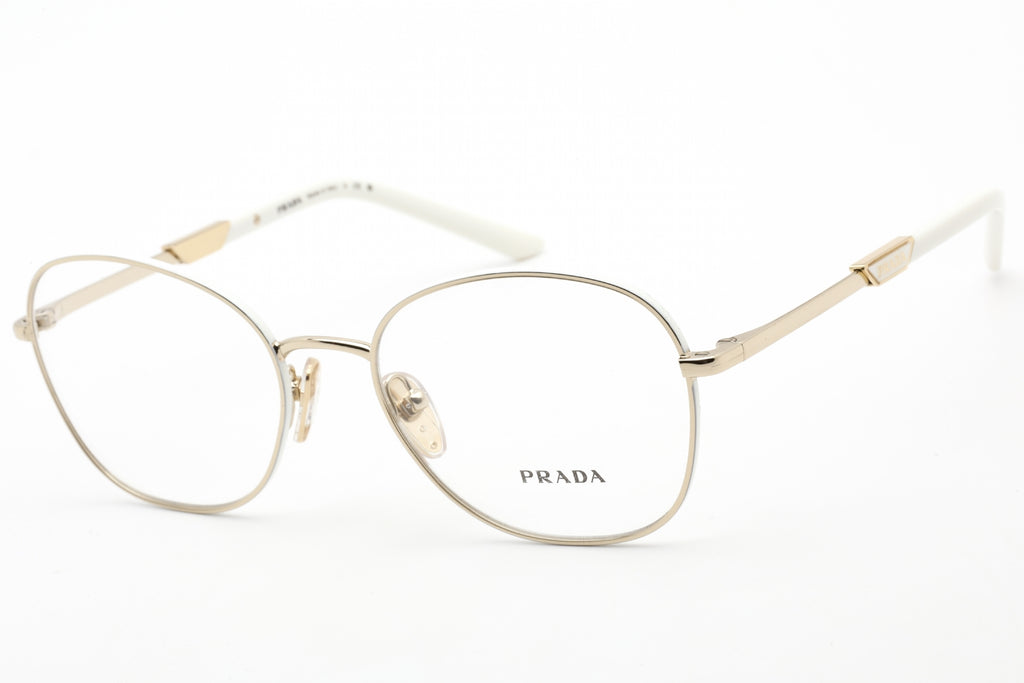 Prada 0PR 64YV Eyeglasses Pale Gold/Talco/Clear demo lens Women's