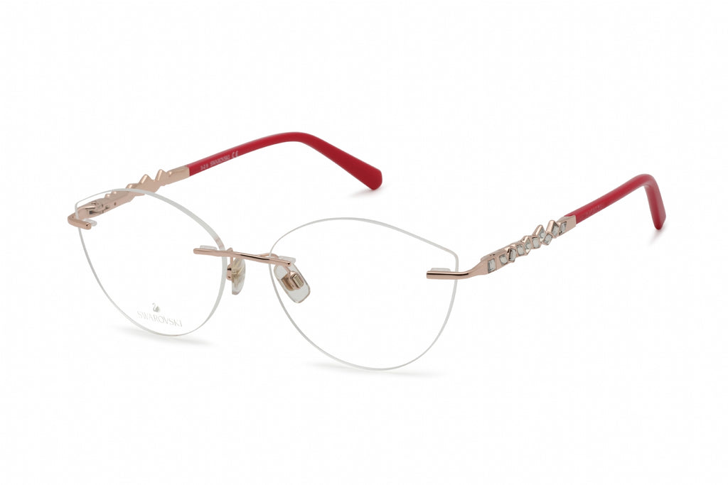 Swarovski SK5346 Eyeglasses shiny rose gold/Clear demo lens Women's