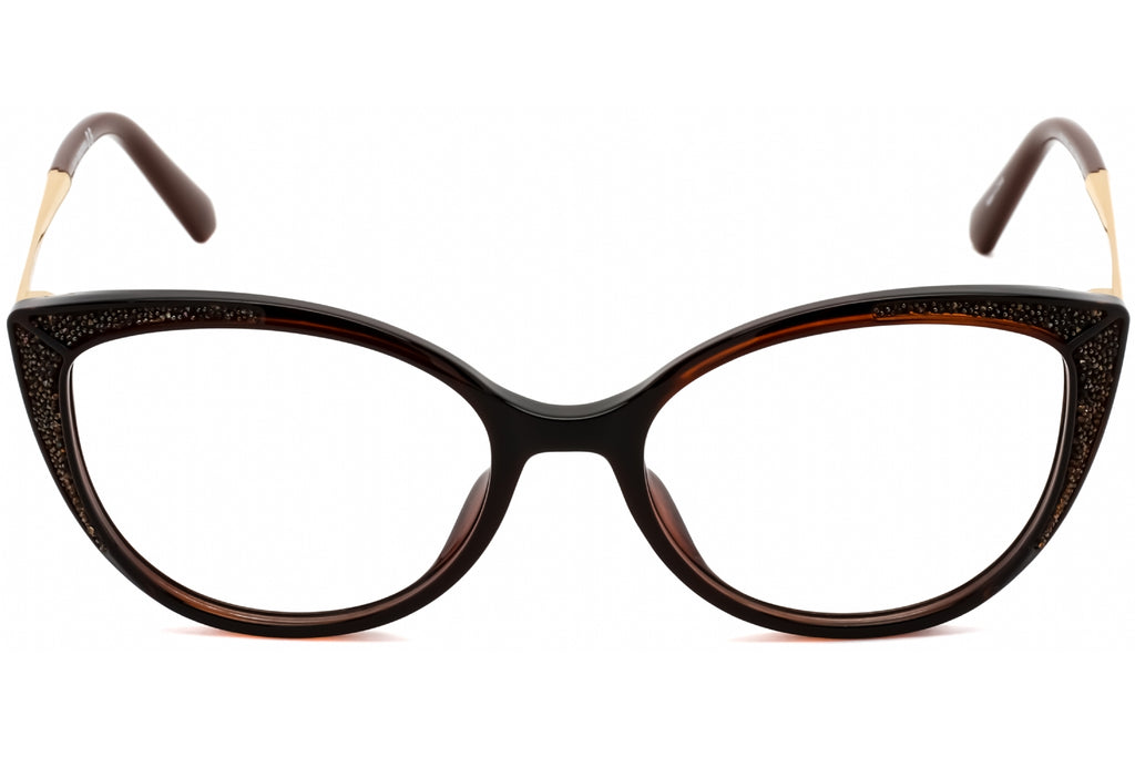 Swarovski SK5362 Eyeglasses Shiny Dark Brown / Clear Lens Unisex