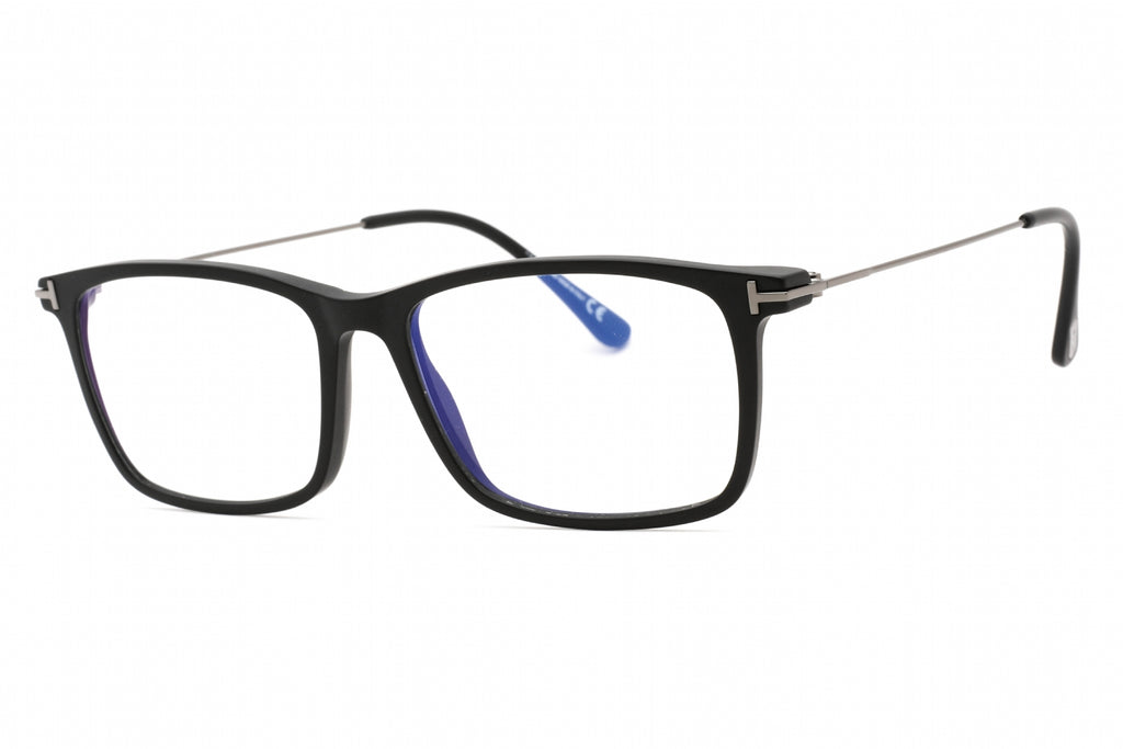 Tom Ford FT5758-B Eyeglasses Matte black/Clear/Blue-light block lens Men's