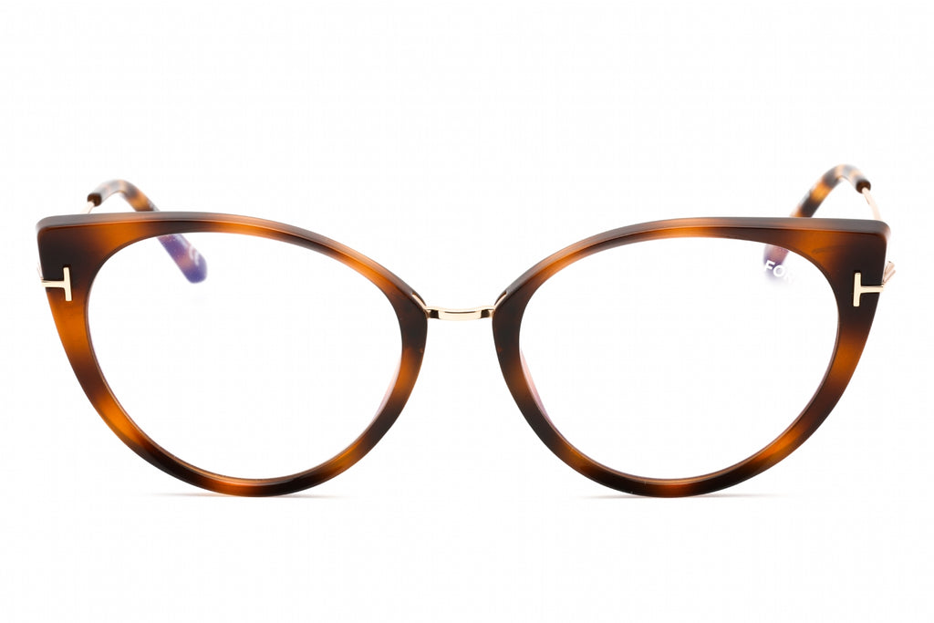 Tom Ford FT5815-B Eyeglasses Blonde havana/Clear/Blue-light block lens Women's